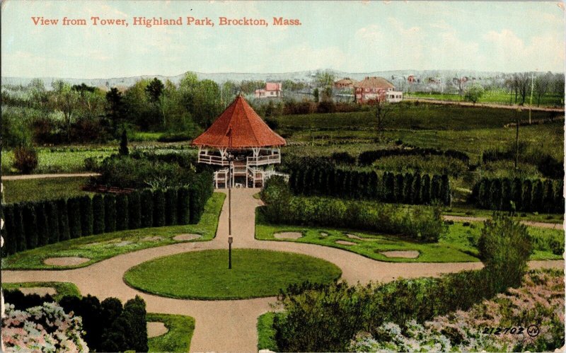 Tower Highland Park Brockton Mass. Vintage Postcard Divided Back Unposted UNP 