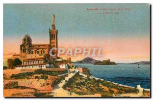 Old Postcard Marseille Notre Dame and Chateau