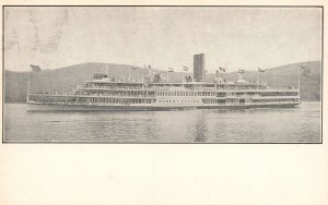 Vintage Postcard Hudson River Day Line Robert Fulton Shipping Line Transport