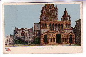 Flag Series Trinity Church, Boston Massachusetts, Used 1907 Flag Cancel