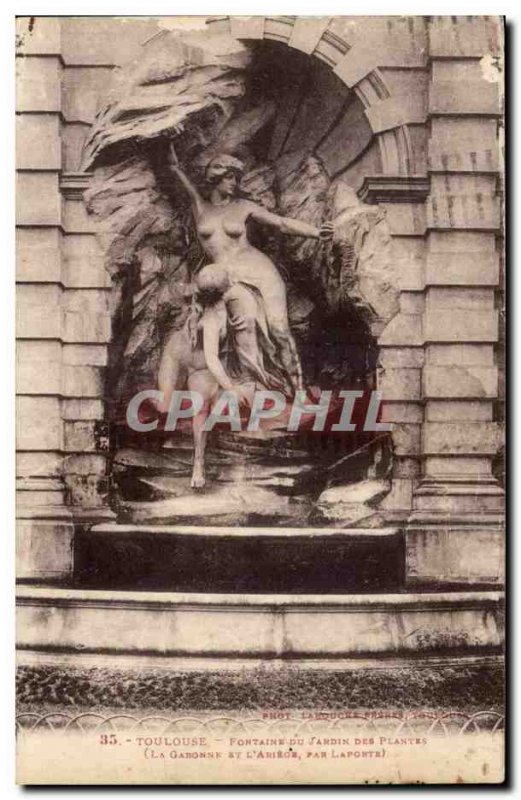 Toulouse - Fountain Botanical Garden - Old Postcard