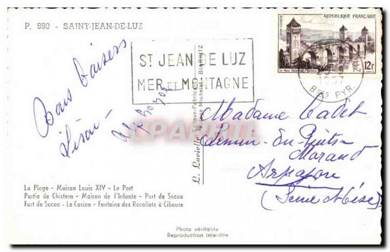 Old Postcard Saint Jean De Luz Beach Maison Louis XIV port Party Christera Ho...