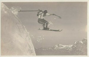 RP: THALWIL-ZURICH , Switzerland, 1930s ; Skier taking a jump