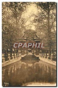 CARTE Postale Old Paris Luxembourg Garden Fountain Medicis