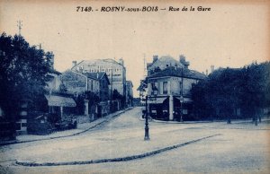 France Rosny-Sous-Bois Rue de la Gare Vintage Postcard 08.85