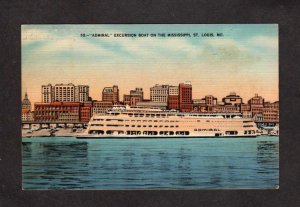 MO SS Admiral Steamer Steamship Ship Boat  St Louis Missouri Vintage Postcard US
