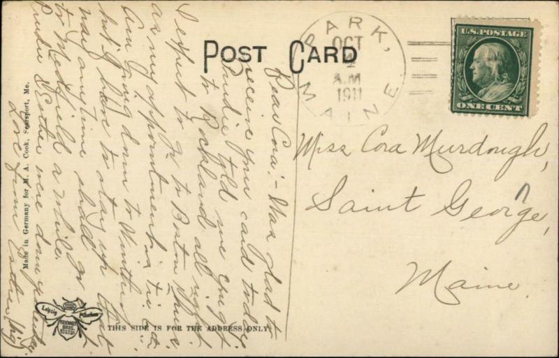 Searsport ME Elm St. Odd Fellows & Masonic c1910 Postcard