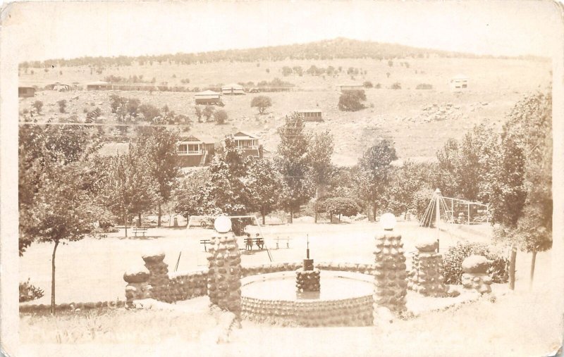 J69/ Newkirk Oklahoma RPPC Postcard c1940s Fountain Park Swings  150