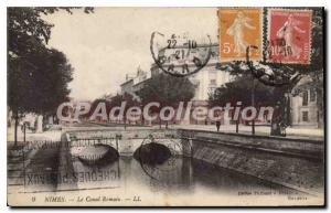 Postcard Ancient Roman Nimes Canal