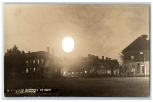 c1910's Company Quarters At Night Ft. McPherson Atlanta GA RPPC Photo Postcard