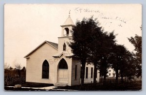 J87/ Pleasantville Ohio RPPC Postcard c1910 Church Building Lancaster 1704