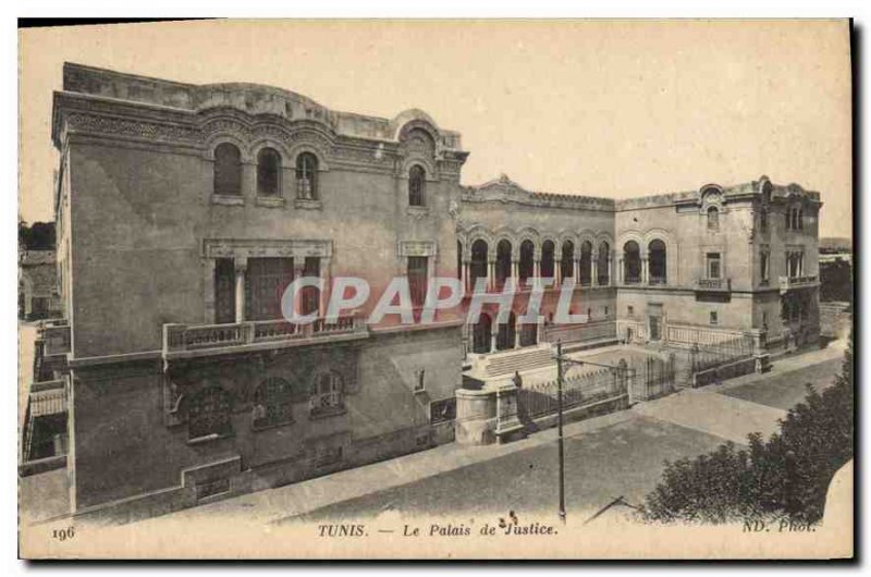 Old Postcard TUNIS The Courthouse