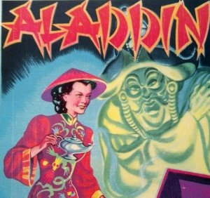 Aladdin Theatre Show Mini Print 1930's Original Genie Ghost Magic Lamp Fantasy  