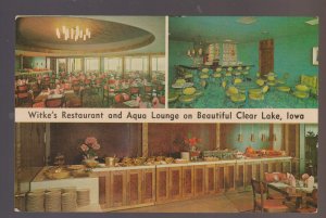 Clear Lake IOWA c1960 INTERIOR BAR Aqua Lounge WITKE'S RESTAURANT Advertising