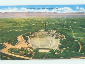 Unused Linen JESUS CROSS ON MOUNT HELIX San Diego California CA i0356