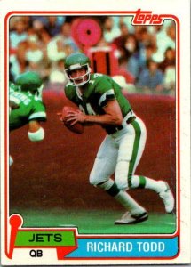 1981 Topps Football Card Richard Todd New York Jets sk10297