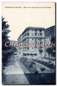 Old Postcard Brides les Bains Hotel des Thermes and Gardens