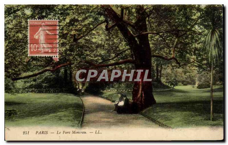 Old Postcard Paris Parc Monceau