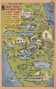 Florida Map Showing Cities and Attractions