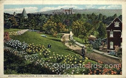 State hospital, Binghamton, NY, USA Medical Hospital 1925 small crease left t...