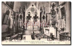 Old Postcard Aix en Provence Interior of the Church of St. John of Malta Tomb...