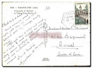 Modern Postcard Bar sur Aube Aube Mathaux Promenade and the Eglise Saint Maclou
