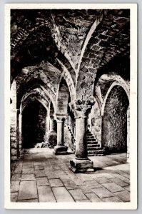 France Abbey Mon Saint Michel Normandy RPPC Postcard D28