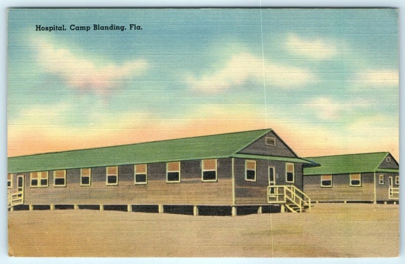 Hospital, Camp Blanding, Florida Linen Postcard Tichnor Views Unposted Cute A11