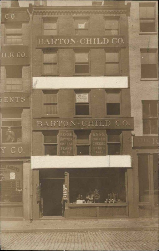 Boston MA Beautiful Grocery Store BARTON CHILD CO c1910 Real Photo Postcard