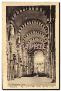 Old Postcard Vezelay L & # 39Eglise Nef Romane