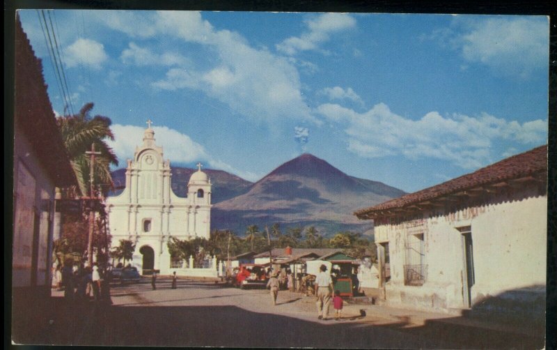 El Salvador Izalco Village 1957 vintage Postcard Latin & South