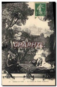 Old Postcard Pau La Cosecha Of Fruit Tapestry Dog