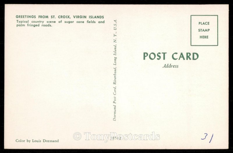 GREETINGS FROM ST.CROIX, VIRGIN ISLANDS