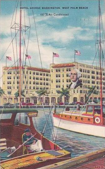 Florida West Palm Beach Hotel George Washington 1955