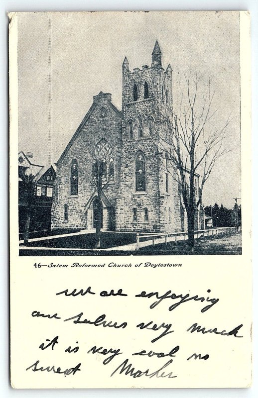 c1905 DOYLESTOWN PA SALEM REFORMED CHURCH OF DOYLESTOWN UNDIVIDED POSTCARD P4129