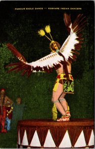 Linen Postcard Famous Eagle Dace Kosher Indian Dancers La Junta, Colorado