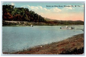 Moundsville West Virginia Postcard Scene Ohio River Lake c1910 Vintage Antique