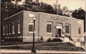 USA Post Office Springfield Vermont Vintage Postcard C033