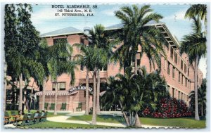 ST PETERSBURG,  FL Florida ~ HOTEL ALBEMARLE SR 1947  Deco Era Linen Postcard