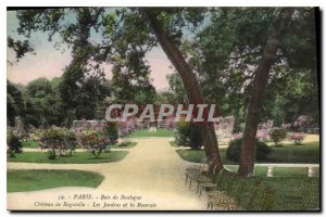 Postcard Old Paris Bois de Boulogne Chateau de Bagatelle Gardens and Rose Garden