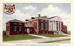 Maryland State Bld.1907 Jamestown Virginia,  Worlds Fair Exposition Postcard