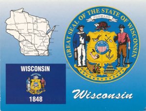 Map, Flag, and Great Seal of Wisconsin - pm 2003