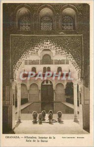 Postcard Old Granada Alhambra Interior of the Sala de la Barca