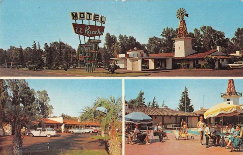 Fresno California Motel El Rancho Vintage Postcard AA40445