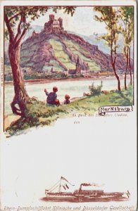 Germany Marksburg Rhein Dampfschiffahrt Kölnische und DÜsseldorfer Postcard C084