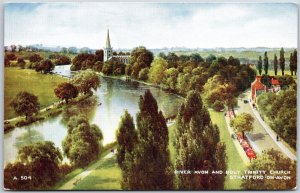 River Avon And Holy Trinity Church Stratford-On-Avon England Postcard