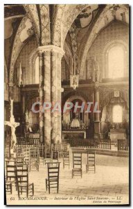 Old Postcard Rocamadour Interior L & # 39Eglise Saint Sauveur