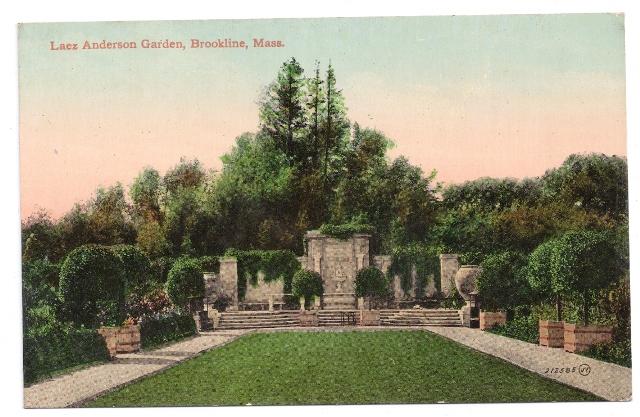 Brookline MA Postcard Larz Anderson Garden ca 1910 Vintage