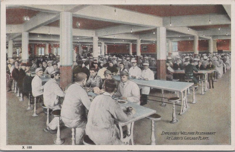 Postcard Employees' Welfare Restaurant Libby's Chicago Plant IL