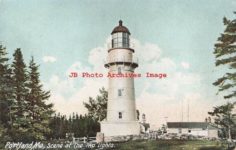 ME, Portland, Maine, Two Lights Lighthouse, Hugh C Leighton No 3495 